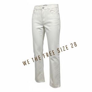 We The Free Pacifica High Rise Slim Straight Jeans Women's 28 White‎ Cream Denim